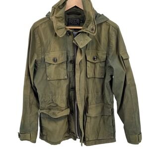 J.Crew Field Jacket Womens Small Military Green‎ Hooded Utility Coat